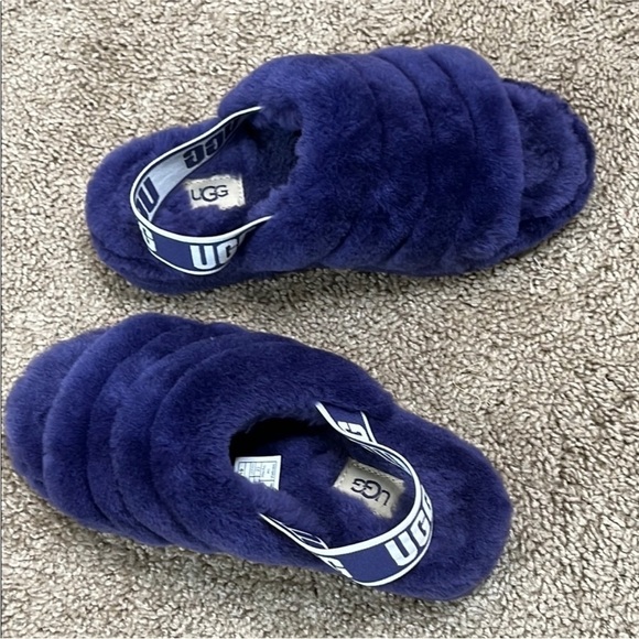 UGG Fluffy Yeah Slip On Elastic Slingback Slide Slippers 6 - Picture 10 of 12
